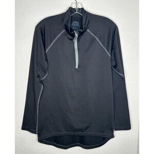 ColdPruf Pullover Women Large Black 1/4 Zip Thermal Base Layer Performance Shirt